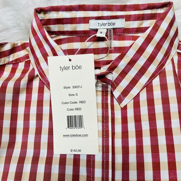 TYLER BOE BUTTON DOWN PLAID SHIRT SIZE S STYLE 33221J - Picture 3 of 4